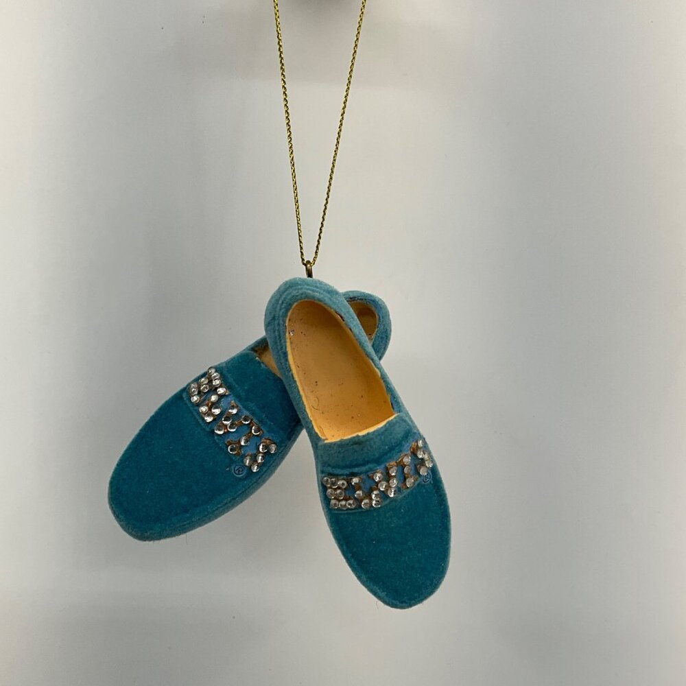 Elvis Blue Suede Shoes‎ Velvet Rhinestone Ornament